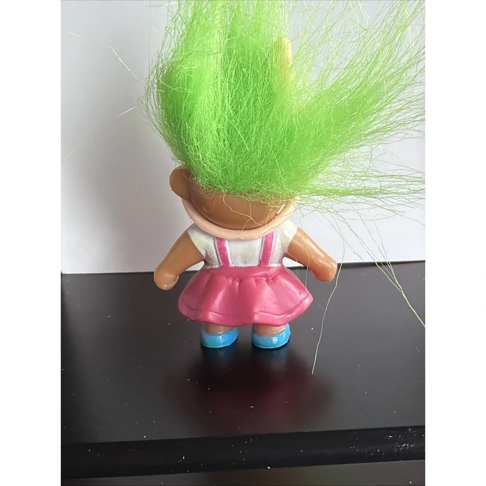 Troll Dolls Vintage Easter Bunny, Set of 4, Pink Green Hair 3 Inch Figures